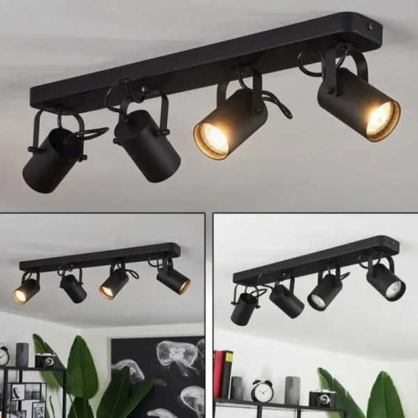 hofstein Plafonnier Kergus Noir, 4 lumières* Lampes Modernes