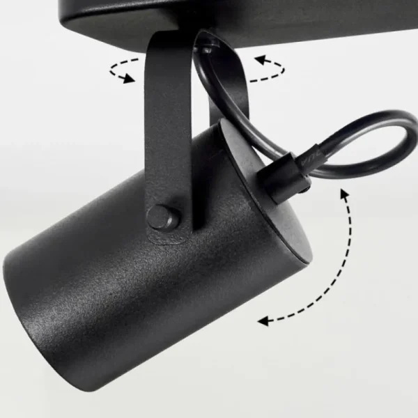 hofstein Plafonnier Kergus Noir, 4 lumières* Lampes Modernes