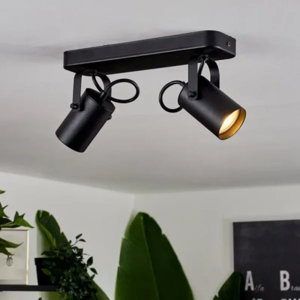 hofstein Plafonnier Kergus Noir, 2 lumières* Lampes Modernes
