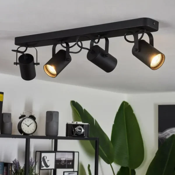 hofstein Plafonnier Kergus Noir, 4 lumières* Lampes Modernes