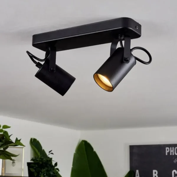 hofstein Plafonnier Kergus Noir, 2 lumières* Lampes Modernes