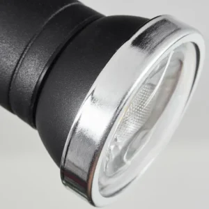 hofstein Plafonnier Lanrigan Chrome, Noir, 4 lumières* Lampes En Verre