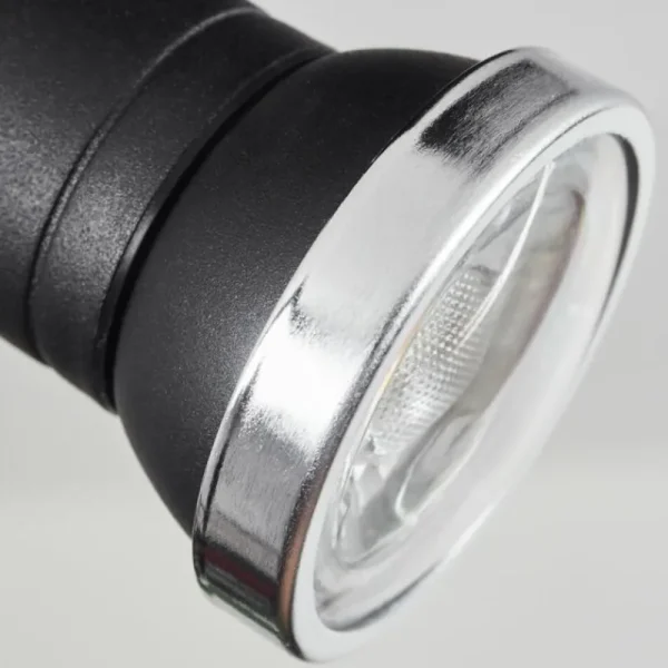 hofstein Plafonnier Lanrigan Chrome, Noir, 4 lumières* Lampes En Verre