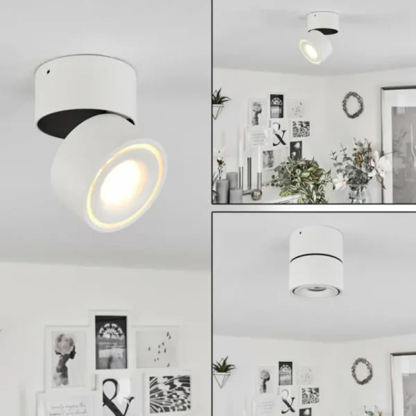 hofstein Plafonnier Laonsana LED Noir, Blanc, 1 lumière* Lampes Modernes