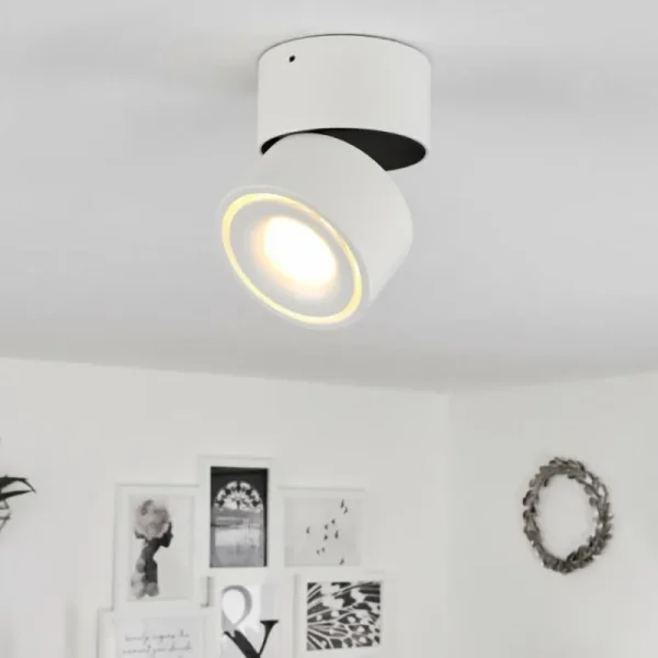 hofstein Plafonnier Laonsana LED Noir, Blanc, 1 lumière* Lampes Modernes