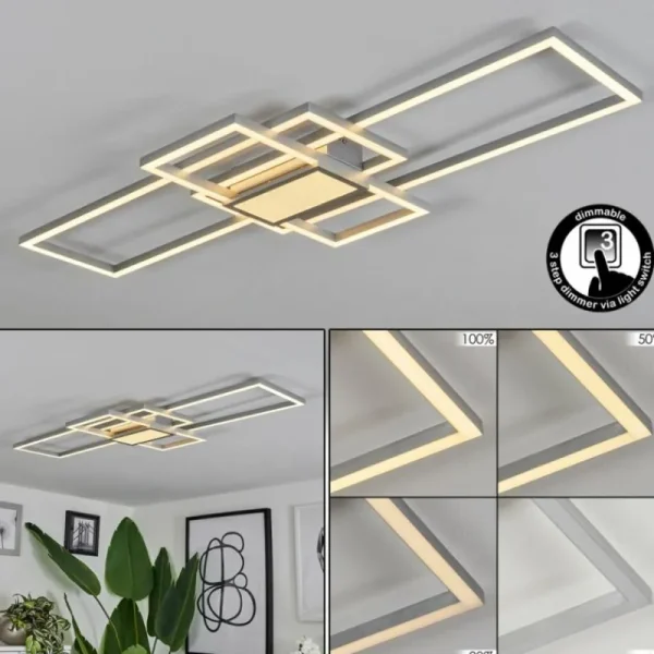 hofstein Plafonnier Longos LED Aluminium, 1 lumière* Lampes Modernes