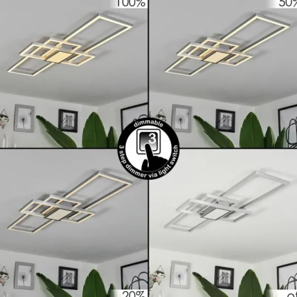 hofstein Plafonnier Longos LED Aluminium, 1 lumière* Lampes Modernes
