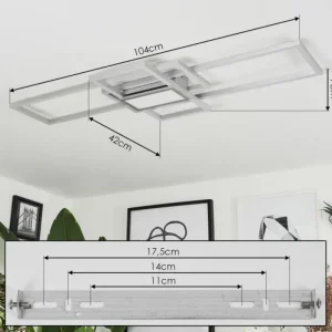 hofstein Plafonnier Longos LED Aluminium, 1 lumière* Lampes Modernes