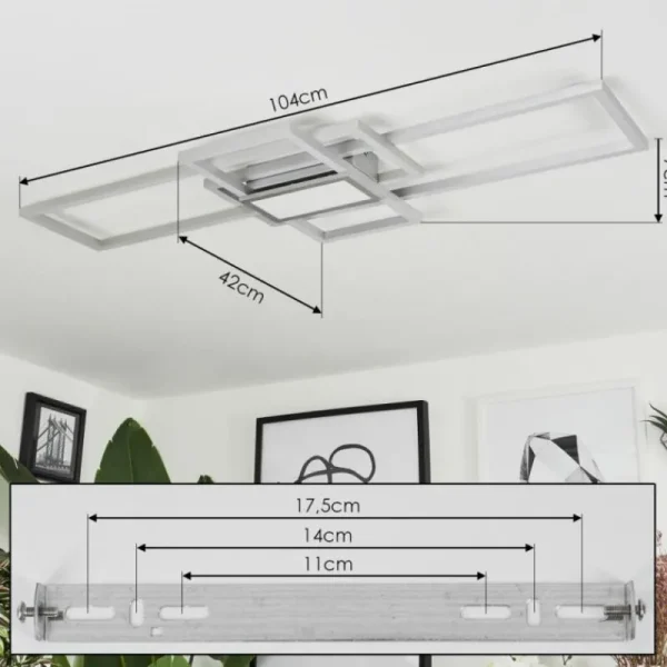 hofstein Plafonnier Longos LED Aluminium, 1 lumière* Lampes Modernes