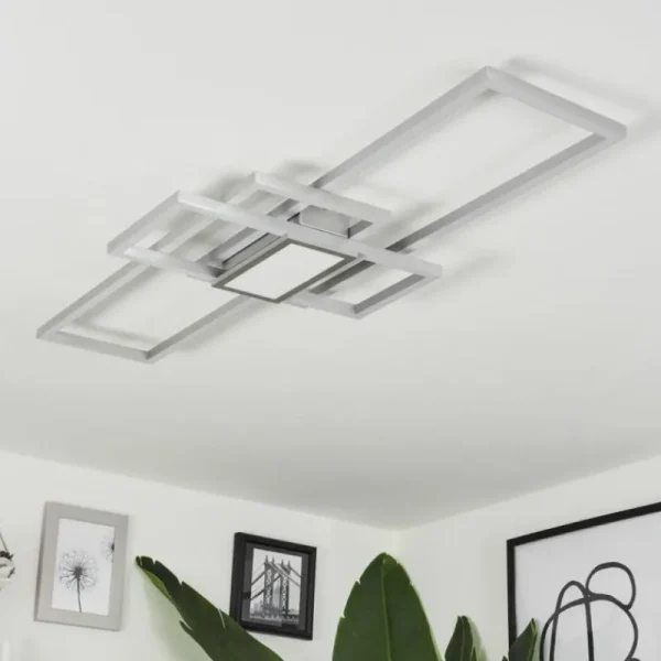hofstein Plafonnier Longos LED Aluminium, 1 lumière* Lampes Modernes