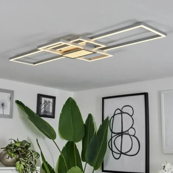 hofstein Plafonnier Longos LED Aluminium, 1 lumière* Lampes Modernes