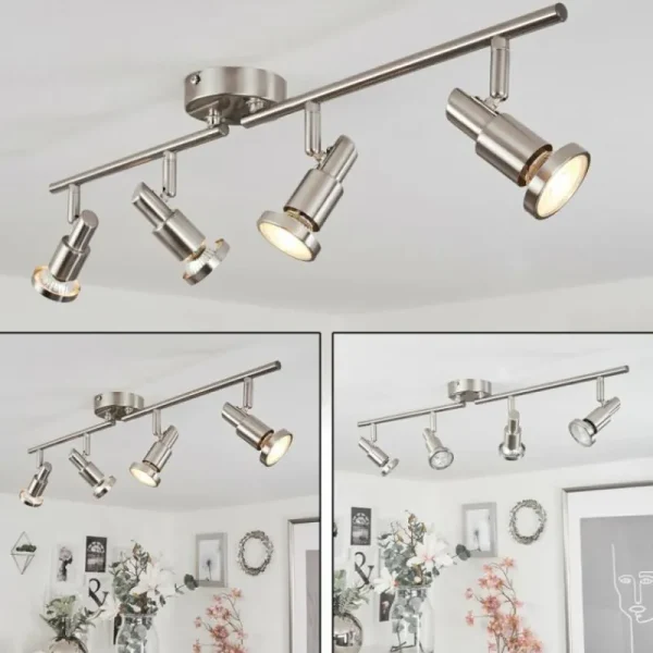 hofstein Plafonnier Lonquimay Nickel mat, 4 lumières* Lampes Modernes