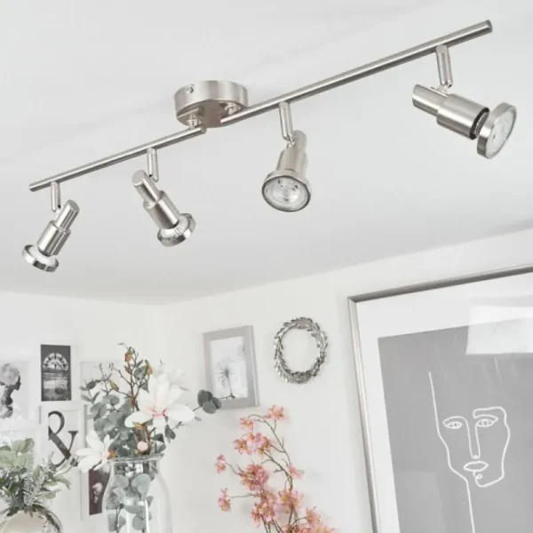 hofstein Plafonnier Lonquimay Nickel mat, 4 lumières* Lampes Modernes