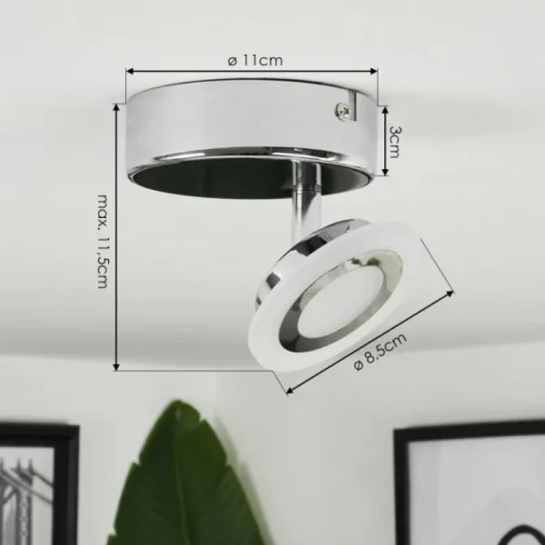 hofstein Plafonnier Lucy LED Chrome, 1 lumière, Télécommandes, Changeur de couleurs* Lampes Modernes