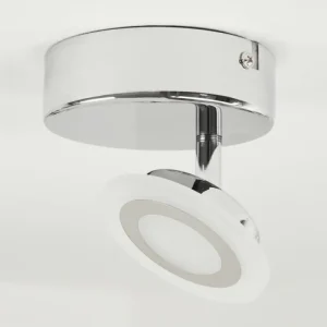 hofstein Plafonnier Lucy LED Chrome, 1 lumière, Télécommandes, Changeur de couleurs* Lampes Modernes