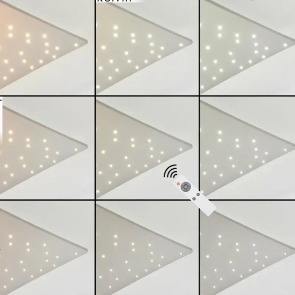 hofstein Plafonnier Madrier LED Nickel mat, Blanc, 1 lumière, Télécommandes* Lampes Modernes
