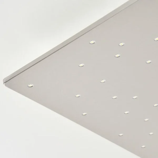 hofstein Plafonnier Madrier LED Nickel mat, Blanc, 1 lumière, Télécommandes* Lampes Modernes