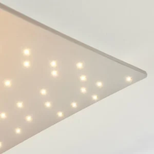 hofstein Plafonnier Madrier LED Nickel mat, Blanc, 1 lumière, Télécommandes* Lampes Modernes