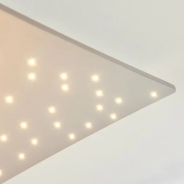 hofstein Plafonnier Madrier LED Nickel mat, Blanc, 1 lumière, Télécommandes* Lampes Modernes