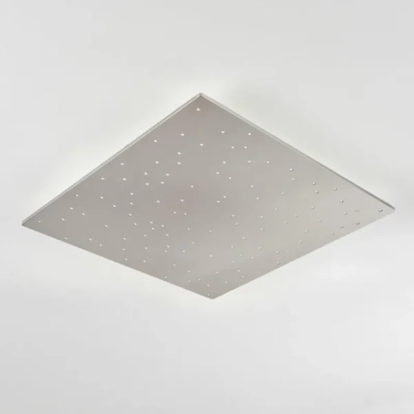 hofstein Plafonnier Madrier LED Nickel mat, Blanc, 1 lumière, Télécommandes* Lampes Modernes