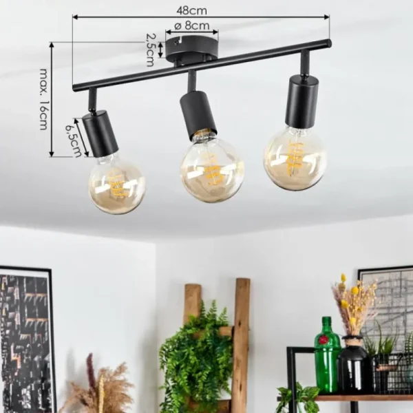 hofstein Plafonnier Maidford Noir, 3 lumières* Lampes Modernes
