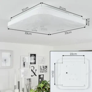 hofstein Plafonnier Melres LED Blanc, 1 lumière* Lampes Modernes