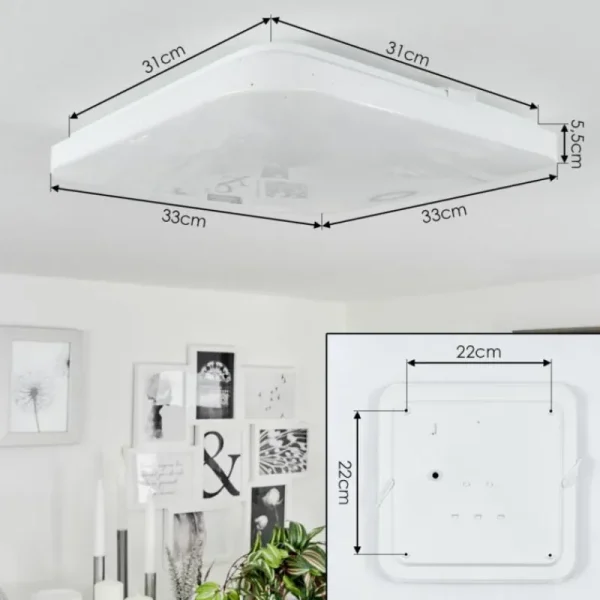 hofstein Plafonnier Melres LED Blanc, 1 lumière* Lampes Modernes