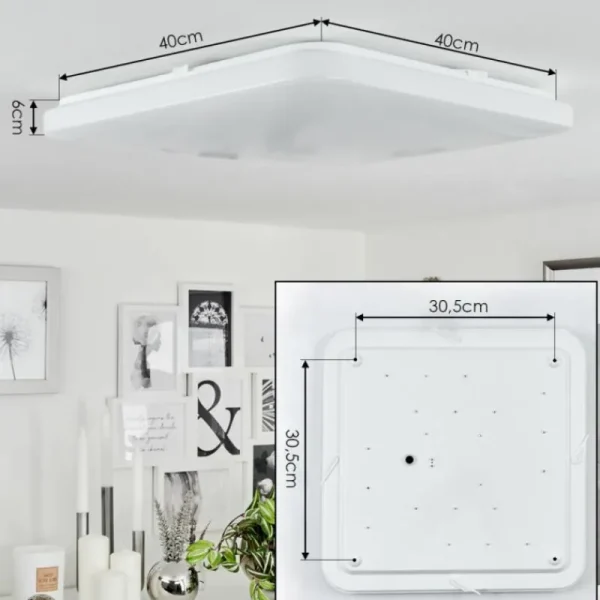 hofstein Plafonnier Melres LED Blanc, 1 lumière* Lampes Modernes