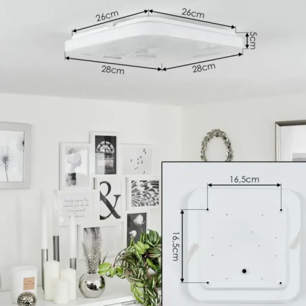 hofstein Plafonnier Melres LED Blanc, 1 lumière* Lampes Modernes