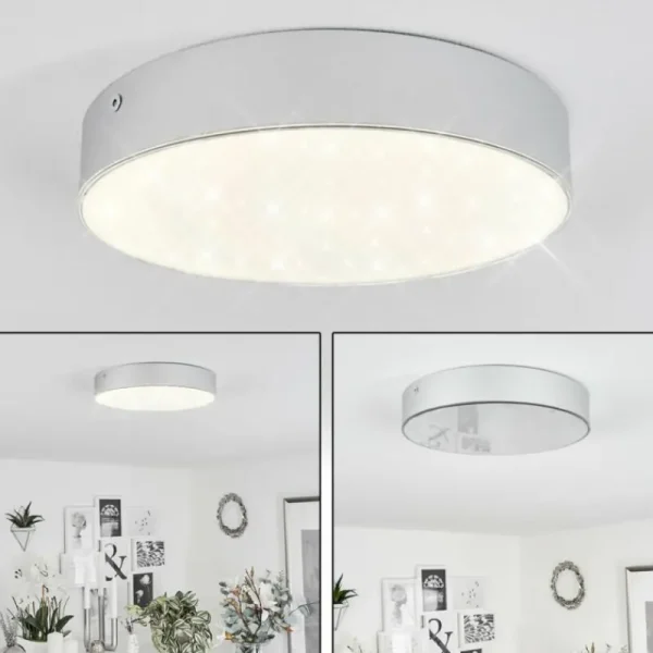 hofstein Plafonnier Mentque LED Argenté, 1 lumière* Lampes Modernes