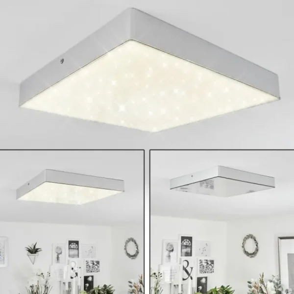 hofstein Plafonnier Mentque LED Argenté, 1 lumière* Lampes Modernes