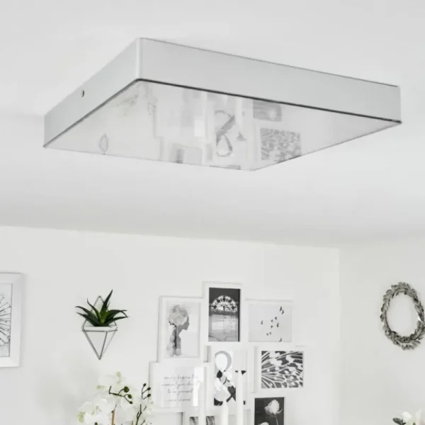 hofstein Plafonnier Mentque LED Argenté, 1 lumière* Lampes Modernes