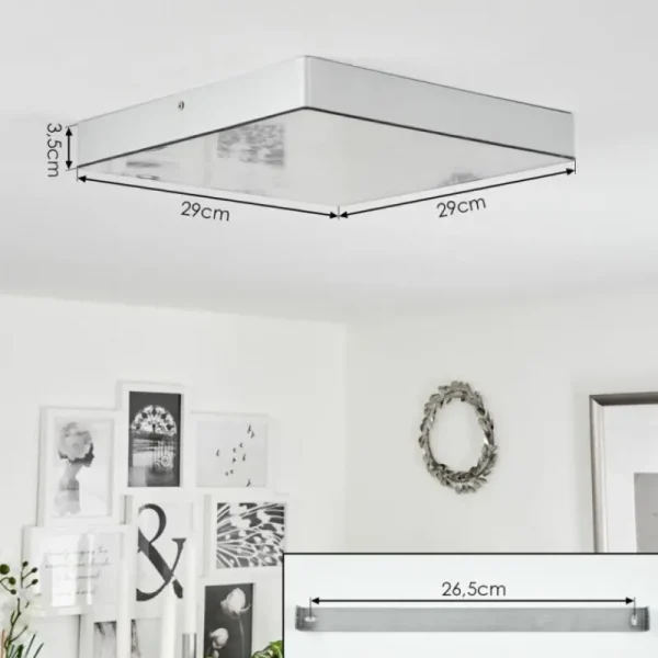 hofstein Plafonnier Mentque LED Argenté, 1 lumière* Lampes Modernes