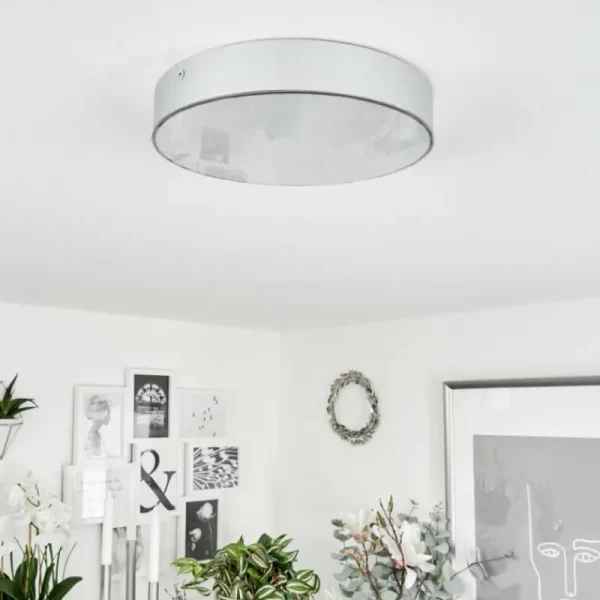 hofstein Plafonnier Mentque LED Argenté, 1 lumière* Lampes Modernes