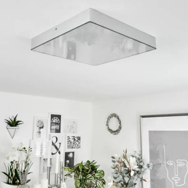 hofstein Plafonnier Mentque LED Argenté, 1 lumière* Lampes Modernes