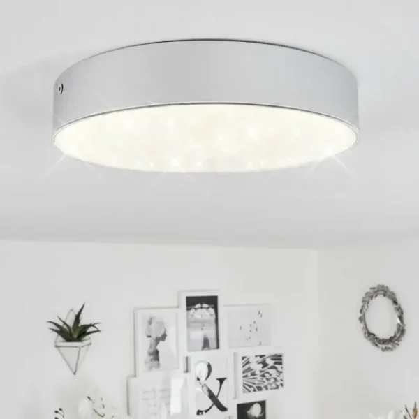 hofstein Plafonnier Mentque LED Argenté, 1 lumière* Lampes Modernes