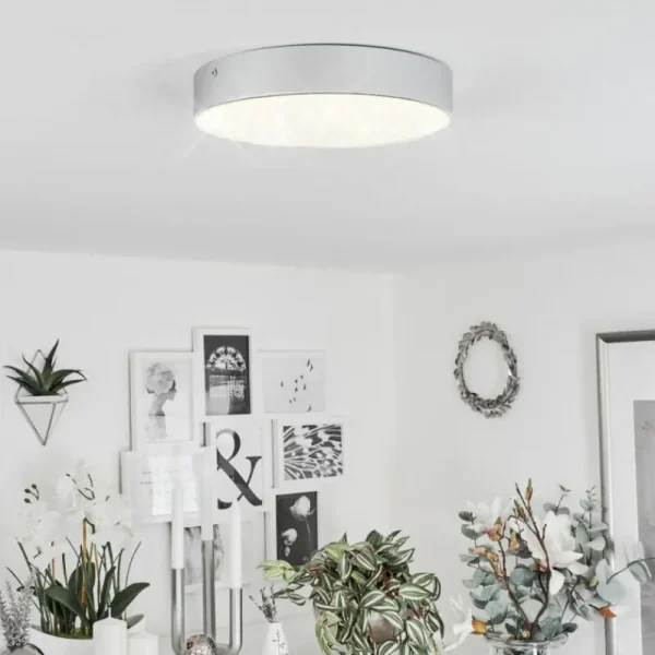 hofstein Plafonnier Mentque LED Argenté, 1 lumière* Lampes Modernes