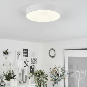 hofstein Plafonnier Mentque LED Blanc, 1 lumière* Lampes Modernes