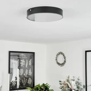 hofstein Plafonnier Mentque LED Noir, 1 lumière* Lampes Modernes