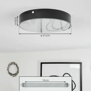hofstein Plafonnier Mentque LED Noir, 1 lumière* Lampes Modernes
