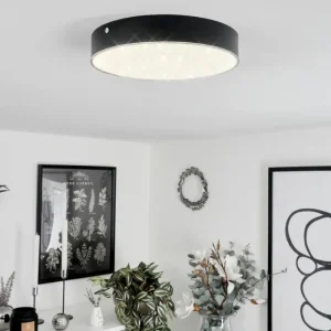 hofstein Plafonnier Mentque LED Noir, 1 lumière* Lampes Modernes