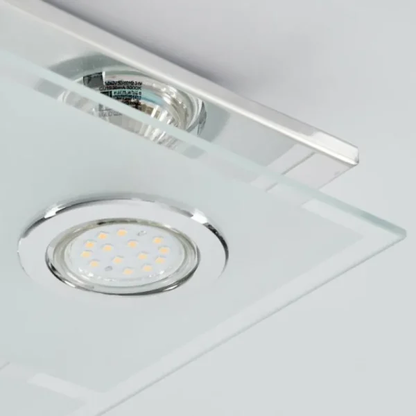 hofstein Plafonnier Mirandol LED Chrome, 6 lumières* Lampes En Verre