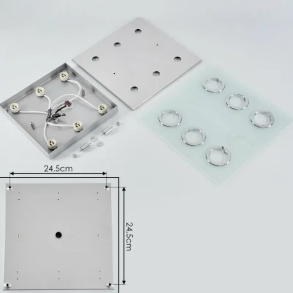 hofstein Plafonnier Mirandol LED Chrome, 6 lumières* Lampes En Verre
