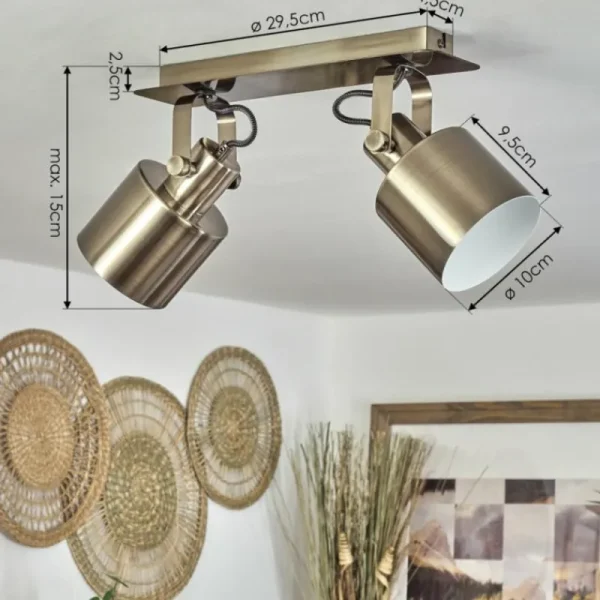 hofstein Plafonnier Neves Laiton, 2 lumières* Lampes Modernes