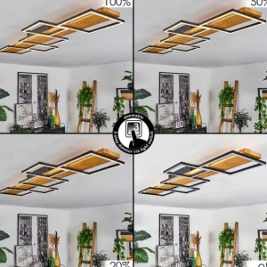 hofstein Plafonnier Pompu LED Écru, Noir, 1 lumière* Lampes Modernes