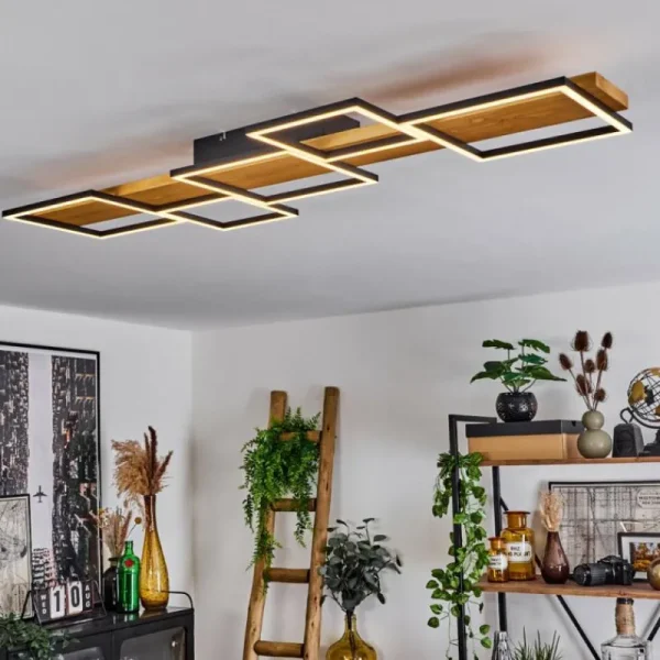hofstein Plafonnier Pompu LED Écru, Noir, 1 lumière* Lampes Modernes