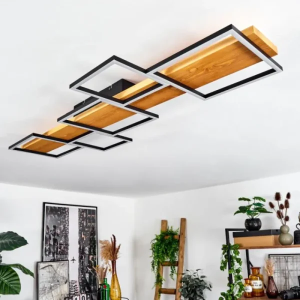 hofstein Plafonnier Pompu LED Écru, Noir, 1 lumière* Lampes Modernes