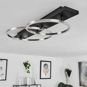 hofstein Plafonnier Pompu LED Noir, 2 lumières* Lampes Modernes