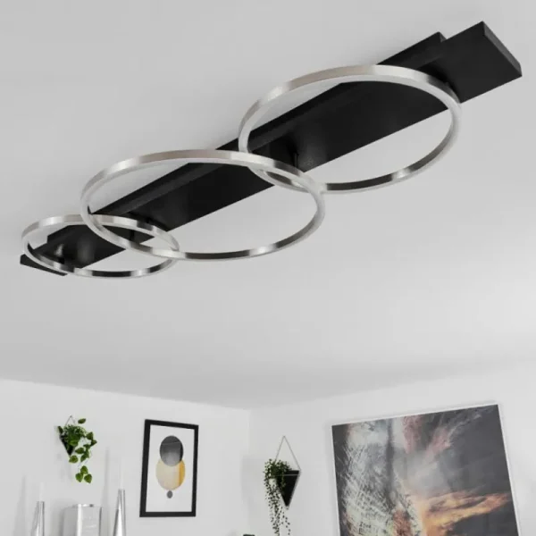 hofstein Plafonnier Pompu LED Noir, 3 lumières* Lampes Modernes
