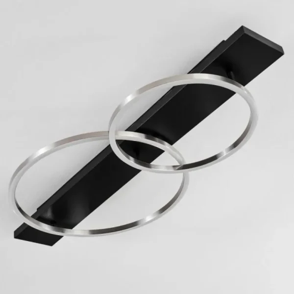 hofstein Plafonnier Pompu LED Noir, 2 lumières* Lampes Modernes